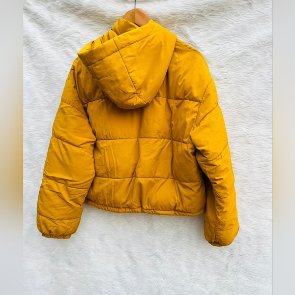 IGNI Mustard Oversized Puffer Jacket with Hoodie - Picture 8 of 10